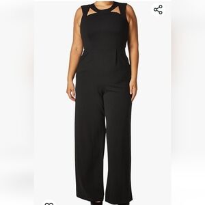 Calvin Klein womens Sleeveless Neckline Cutout Jumpsuit With Pockets
